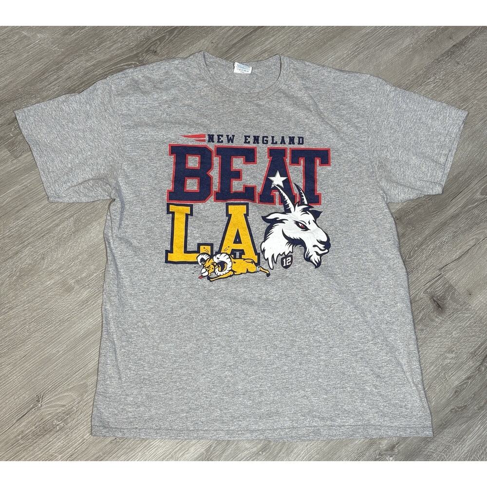 New England Patriots Beat LA Super Bowl LII T Shirt NFL Football Tom Brady Sz L